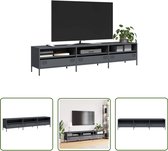 Meuble TV Design industriel vidaXL - 202 x 39 x 43,5 cm - Acier laminé à froid - Couleur anthracite - Compartiments de rangement