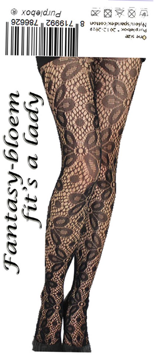 Purplebox - fantasy panty - bloemen- Fit's a Lady - One size