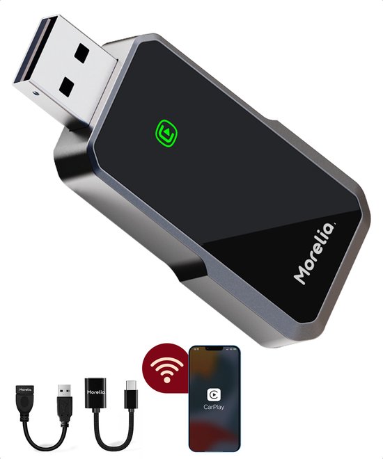 Morelia 2-in-1 carplay dongle – Apple & Android – USB & USB-C