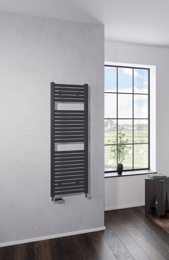 Ben Kos Handdoekradiator - 543W - 40x121.5 cm - Mat Antraciet ...
