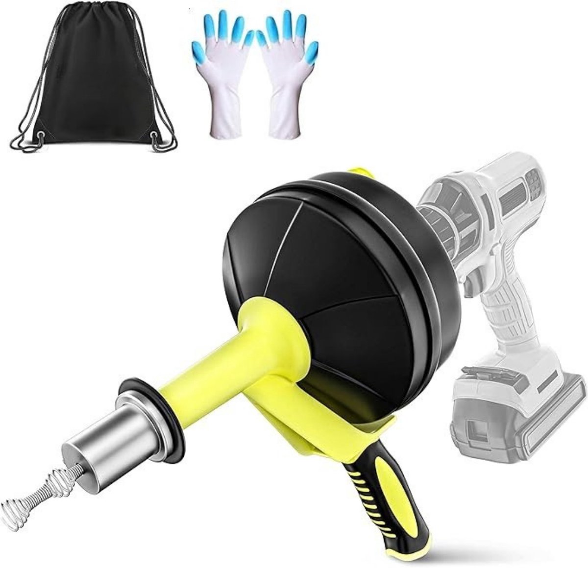 Zylo® Rioolontstopper - Ontstoppingsveer - Rioolveer - Geel - 36cm x 28cm x 16cm