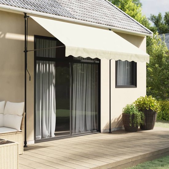 Store banne rétractable vidaXL 250 x 150 cm, tissu et acier, couleur crème - Auvents banne rétractable - Store banne rétractable - Protection solaire