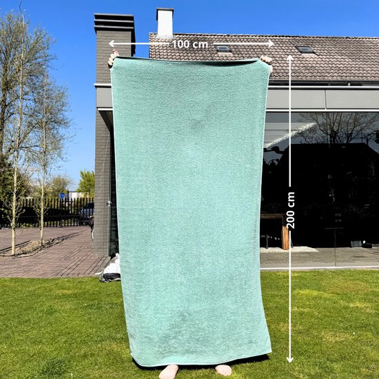 SoNiT Katoenen Strandlaken – Lichtgewicht, Anti-Zand, 90x170 Cm, Groen – Perfect Voor Strand, Picknick En Zomer