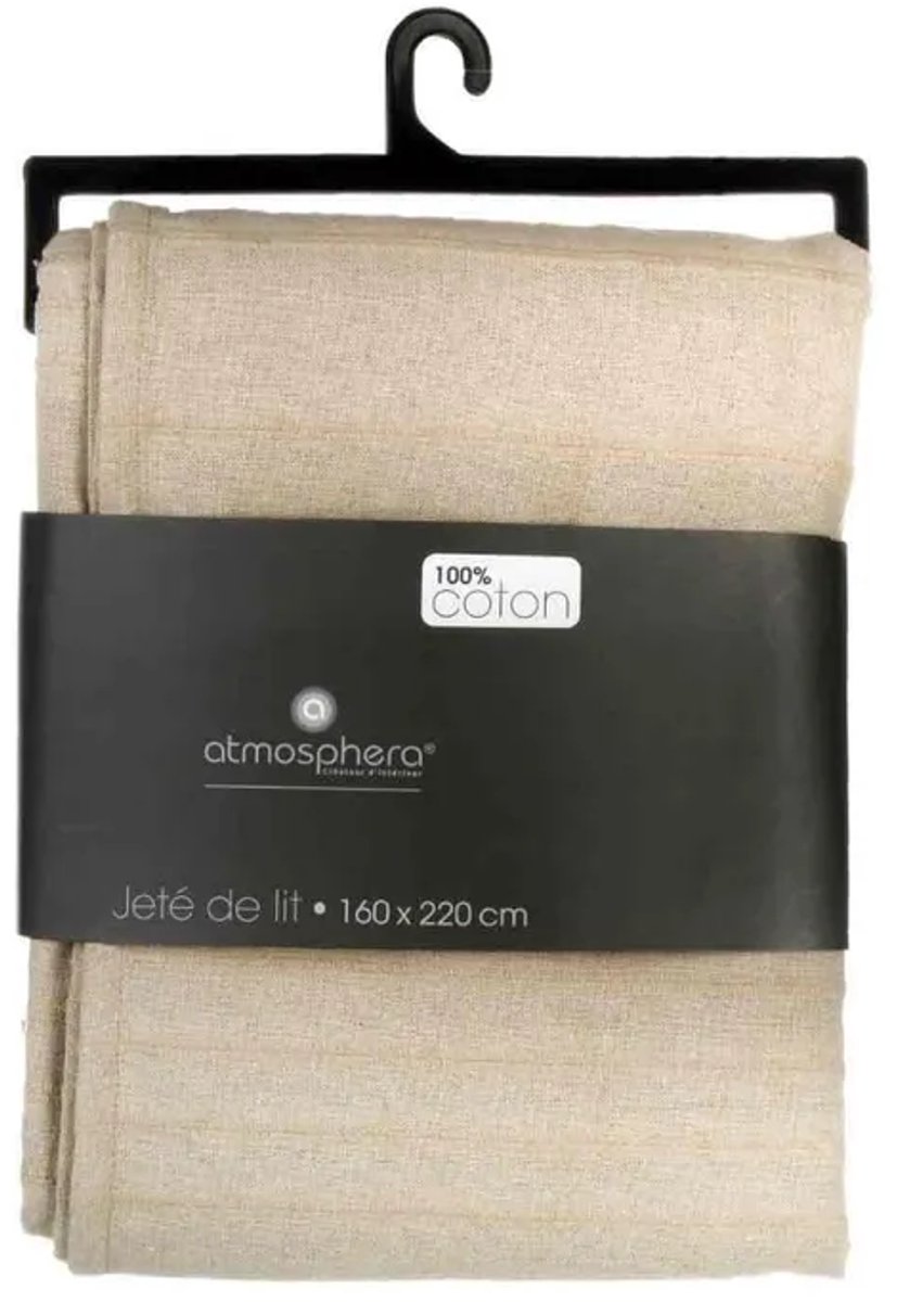 Atmosphera Linnen Bedsprei - 160 x 220 cm, Beige