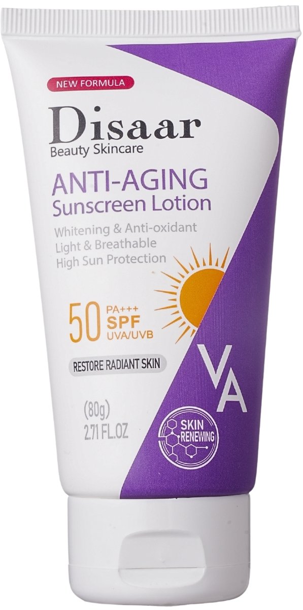 Zonnebrandcrème SPF50 – Anti-Aging – UVA/UVB Bescherming – Met Retinol, Niacinamide & Vitamine C – Hydraterend – Lichte Textuur – 80g