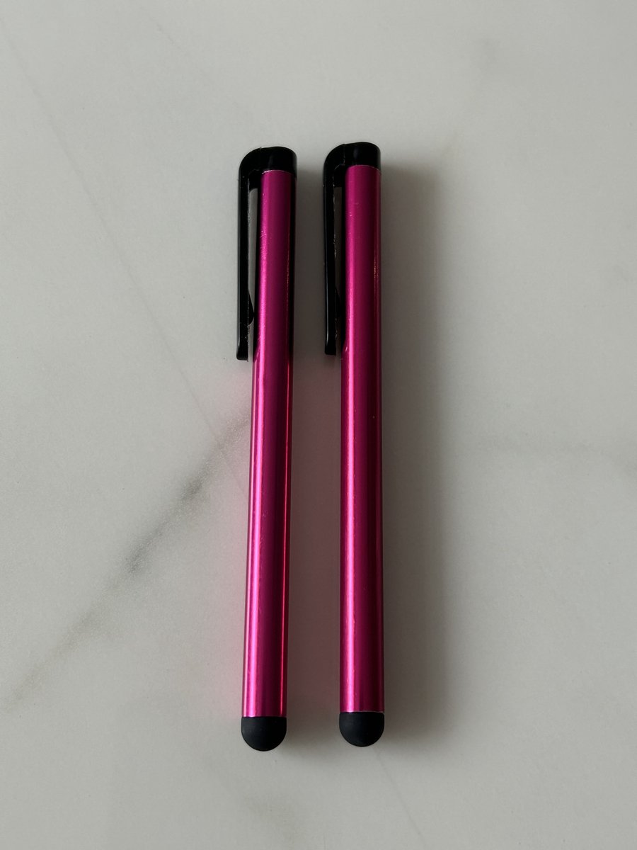 2 Stuks Tablet & Telefoon Stift / Robuuste Touchpen / Touchstift / Touch / Touchscreen Pen - Roze