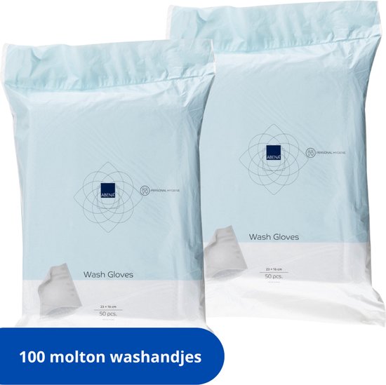 Débarbouillettes jetables ABENA Molton – Paquet de 100 – Fabriquées dans un matériau doux, fin et résistant de haute qualité – Hygiéniques – À usage unique – Insert pour les mains généreux – Perfect pour les Bébé en route