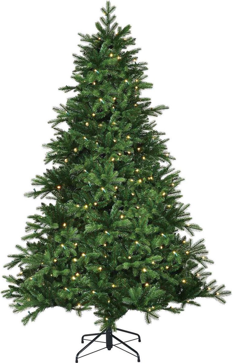 Black box kunstkerstboom led brampton spruce maat in cm: 230 x 147 groen 320 lampjes met warmwit led - GROEN