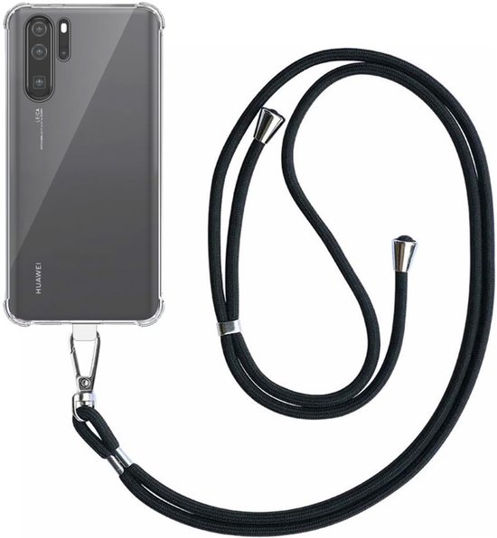 Coque de téléphone Smartphonica compatible avec Huawei P30 Pro , transparente et résistante aux chocs, avec cordon universel détachable. Coque arrière en Siliconen antichoc avec cordon.
