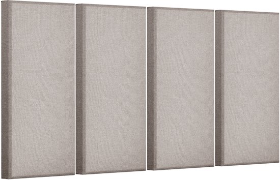 Akoestische Panelen, 4 Stuks, 5,1 Cm Dik, 60,4 X 30 Cm, Glasvezel, Geluidsabsorberende Panelen, Zelfklevend, Geluidswerende Wandpanelen, Camel