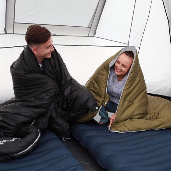 Slaapzak voor volwassenen extra breed flanellen slaapzak voor kamperen backpacken warm en koud weer groot en hoog lichtgewicht maat XL van KingCamp van Merkloos — afbeelding 2