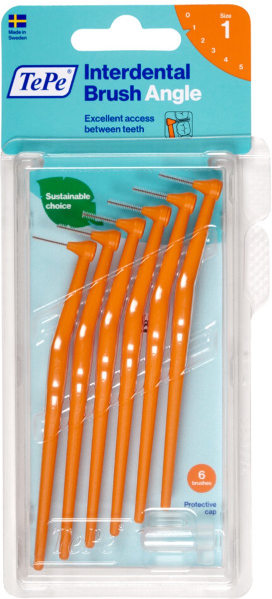 Goedkoopste 3x TePe Angle Interdentale Ragers 0,45 mm Oranje 6 stuks