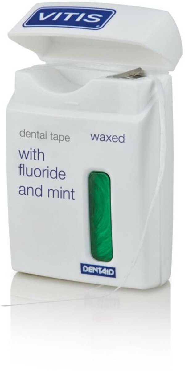 Vitis Waxed Dental Tape Fluoride & Mint - 2 x 50 meter - Voordeelverpakking