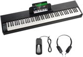 Gewogen Digitale Piano, 88 Volledig Gewogen Toetsen, Elektrische Piano met Dubbel Klavier en Luidsprekers, Sustainpedaal, 200 Tonen en ritmes, Bluetooth/USB/MIDI-Ondersteuning