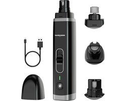Vulpes Goods® Pets - Elektrische Nagel Vijl voor Huisdieren - Knipper - Schaar - Trimmer - Oplaadbaar - Draadloos - Diamant Vijlkop - voor Honden, Katten en Dieren - PRO - Zwart