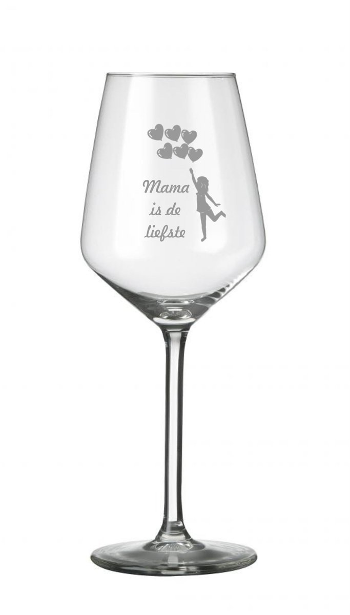 Cadeau - Moederdag - Moederdag cadeau - Wijnglas - Gravering op glas - Wijnglas met gravering - uniek cadeau - Glas cadeau - Blijvende herinnering op glas - verras je moeder