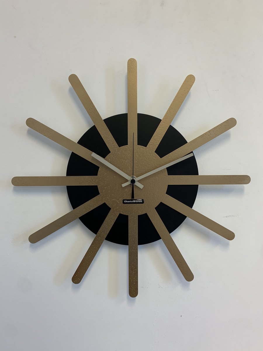 MOSACLOCK * ETOILE BLACK & GOLD ** Wandklok Modern Industrieel Design **