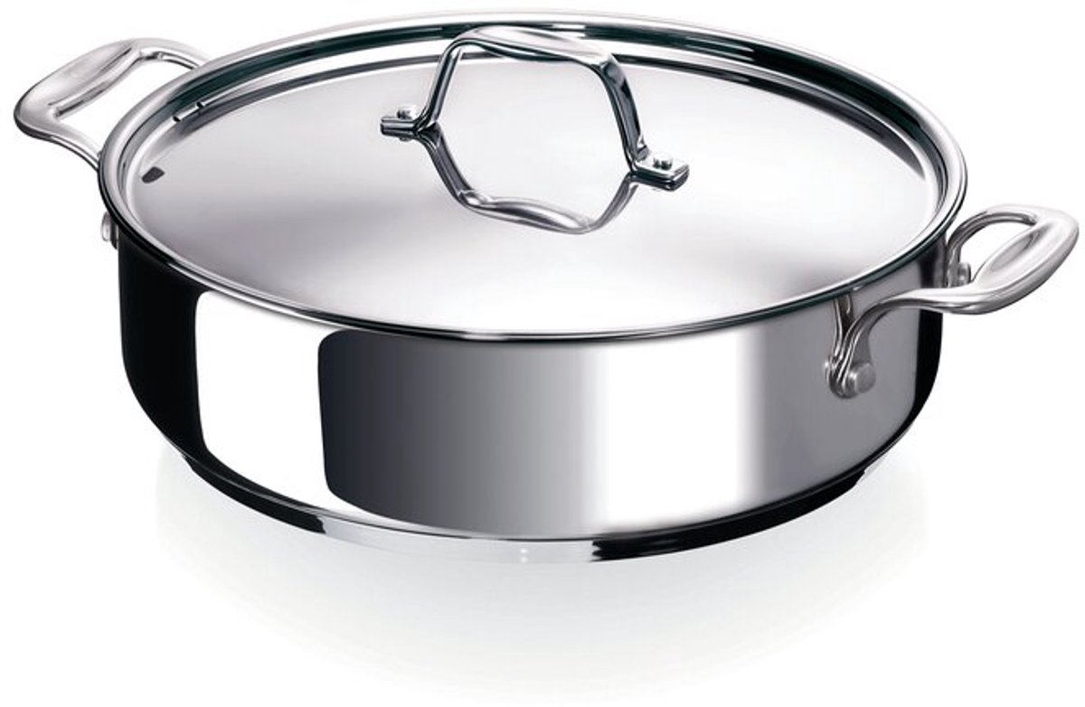 Beka Chef Sauteerpan - hapjespan Ø 28cm - RVS - met hoge rand en deksel - PFAS-vrij - Geschikt voor inductie & vaatwasser