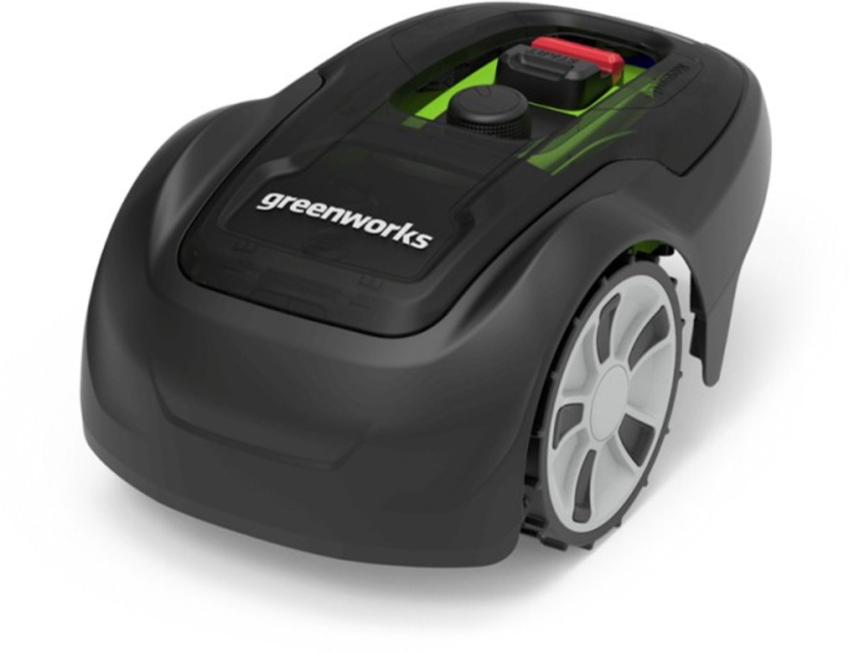 Greenworks Robotmaaier Optimow S, ideaal voor 300-mm Gazon, compleet met Accu & Laadstation