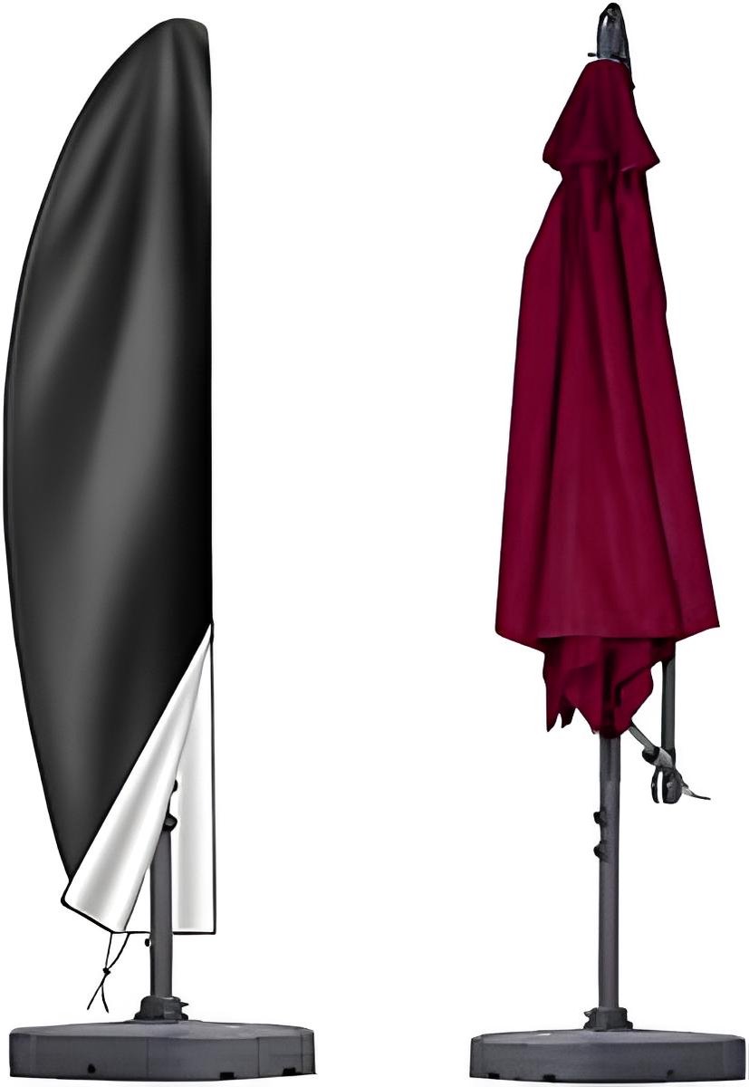 Famanu Cantilever Parasolhoes, waterdicht, geschikt voor 2,5 m, 2,7 m, 3 m, 4 m, terras, grote overhangende buitenparasol, 600D Oxford, UV-bestendig, winddicht, tuinparapluhoes met ritssluiting zwart