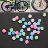 Perles à Rayons De Vélo Colorées - 108 Pièces (étoiles, Cœurs, Boules) - Décorations Fun Et Visibles