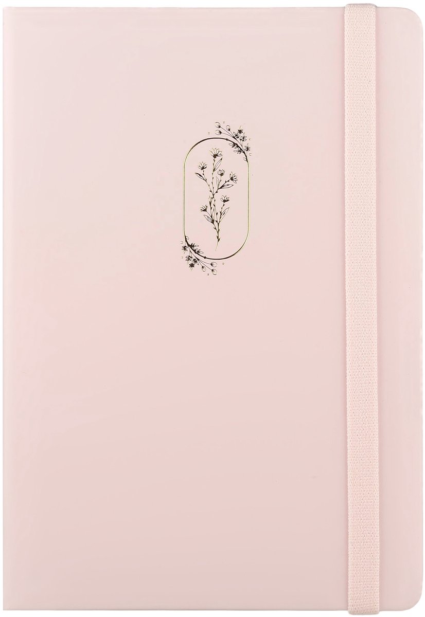 Victoria's Journals - Notitieboek A5 - 160 gsm - Luxe Vegan Leer Hardcover - Gelinieerd - Lichtroze