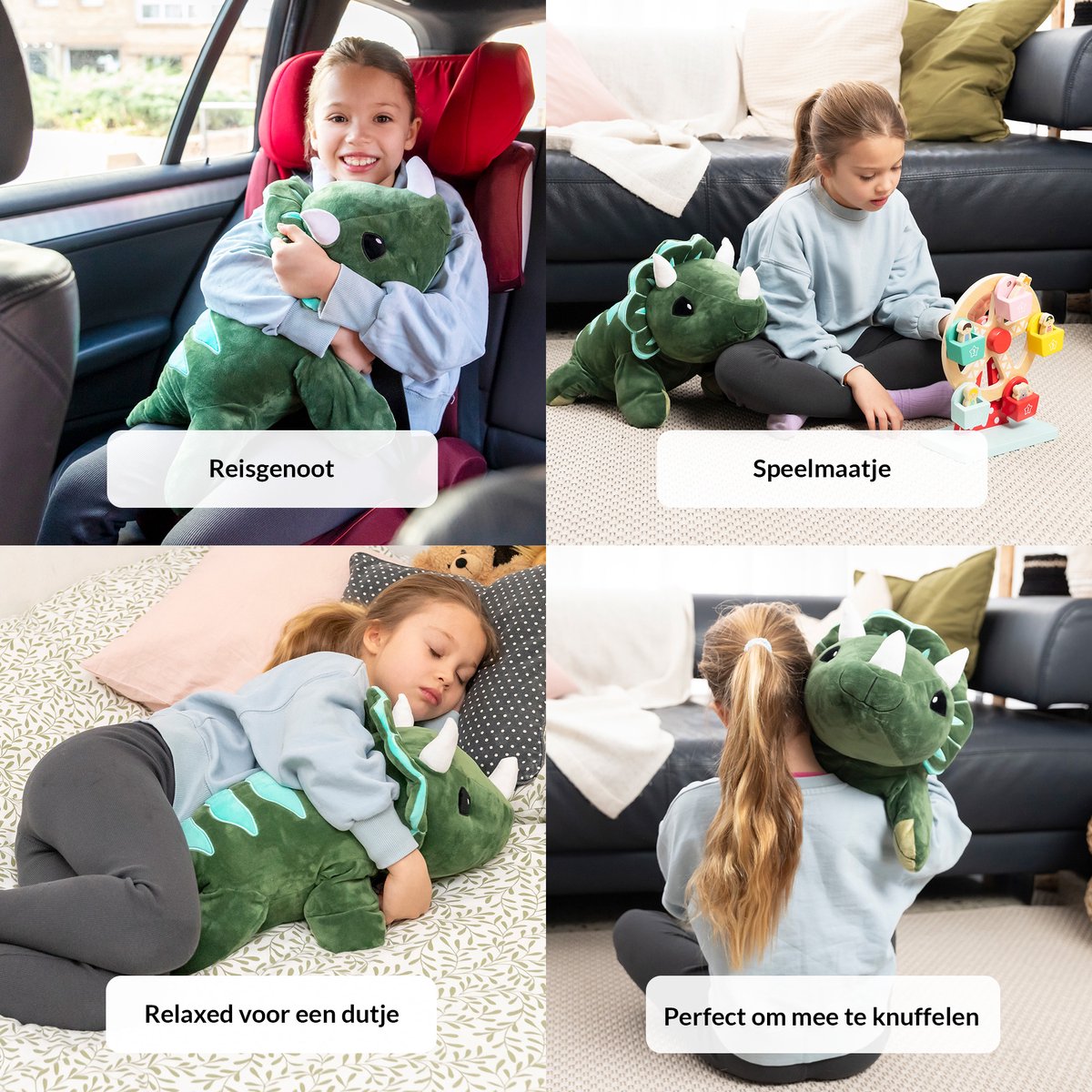 Verzwaringsknuffel Dino 2,3 KG - Weighted Stuffed Animal - Dinosaurus Verzwaringsknuffel Volwassenen -Verzwarings Knuffel - Antistress Knuffel - Verzwaringsknuffel Kind Therapeutisch Speelgoed, Machinewasbaar - Ideaal voor Stressverlichting en Focus — afbeelding 6