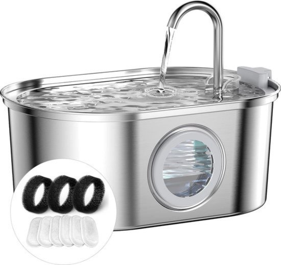 High Aspect® RVS Drinkfontein 3,8L met Filter voor Katten - High - €32,95