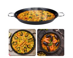 Cheqo® Luxe Paellapan - Paella Pan - Antiaanbak - Alle Warmtebronnen - Grote Stalen Pan voor Inductie