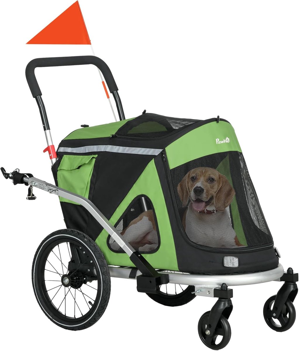Image of 2-in-1 Hondenbuggy en Fietskar voor Middelgrote Honden tot 20 kg - Ergonomisch en Veilig