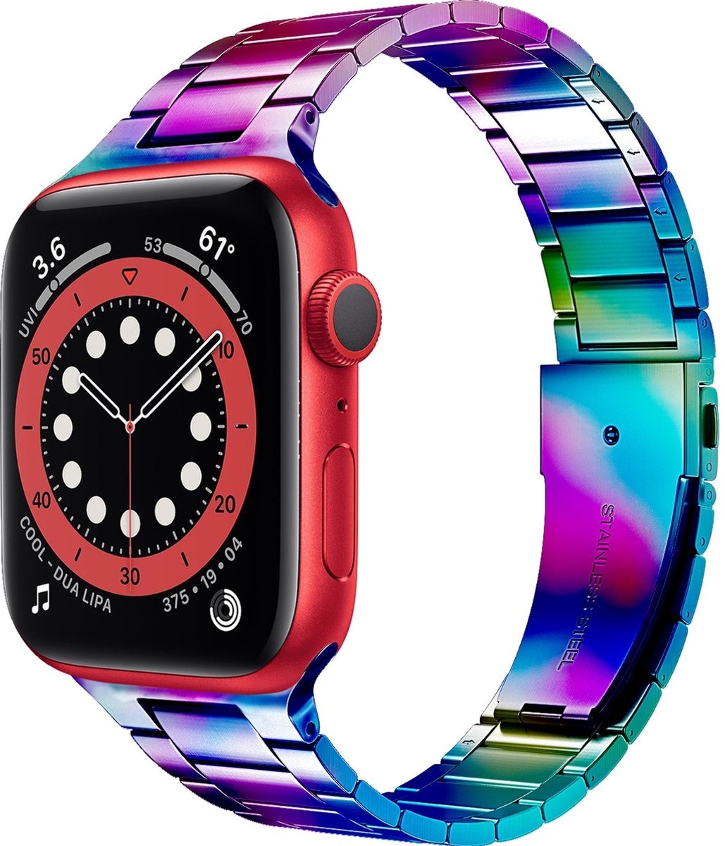 Mobigear Stalen Watch bandje geschikt voor Apple Watch Bandje Vouwsluiting | Mobigear Lissabon - 42/41/40/38 mm