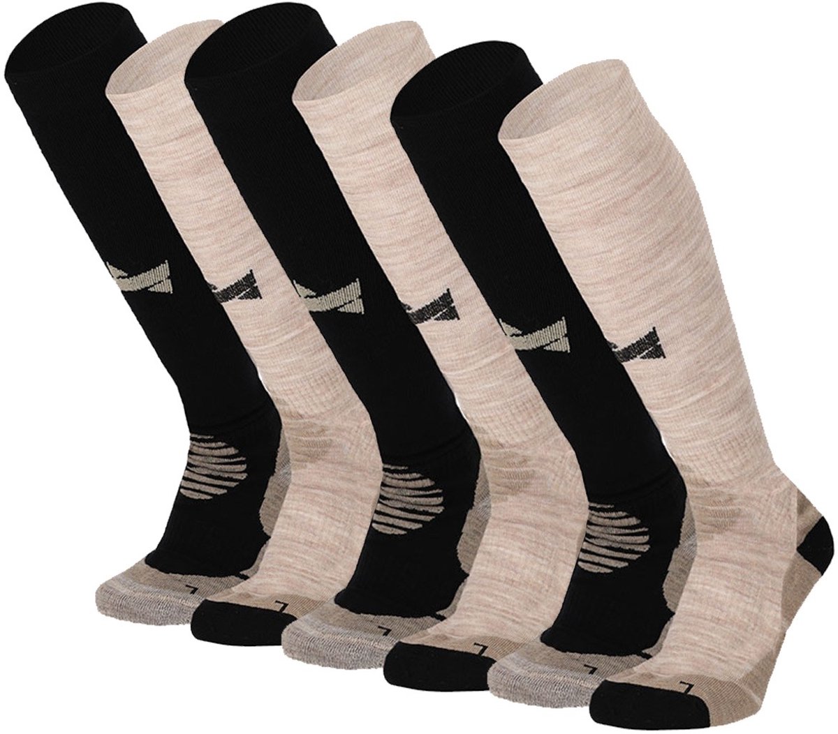 Xtreme Outdoor Compressiesokken 6 paar Compressie Wandelsokken Dames & Heren Zwart