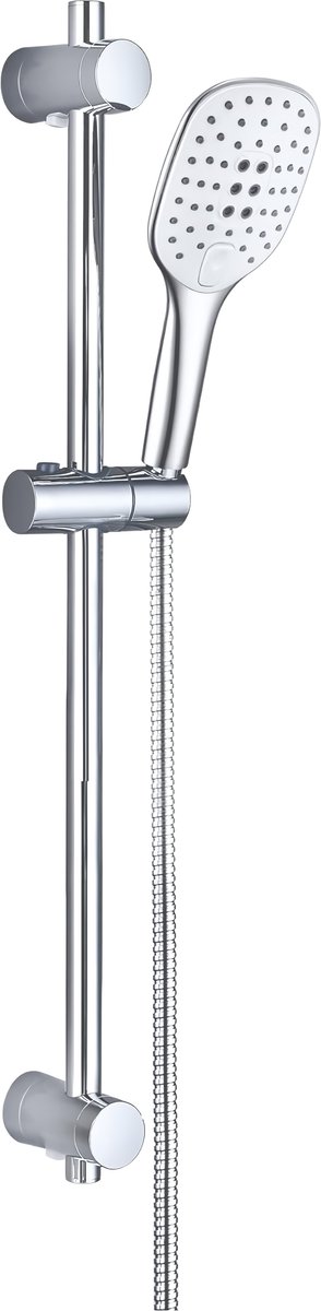 Famanu - Douchestang Chroom 70 cm in RVS 304 Doucheset Douchekolom met en Verstelbare Bevestigingsbeugel Zonder Kraan 3 Straal Handdouche