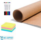 Scrum Brown Paper - 70cm x 500cm - inclusief stiften en post it memovellen