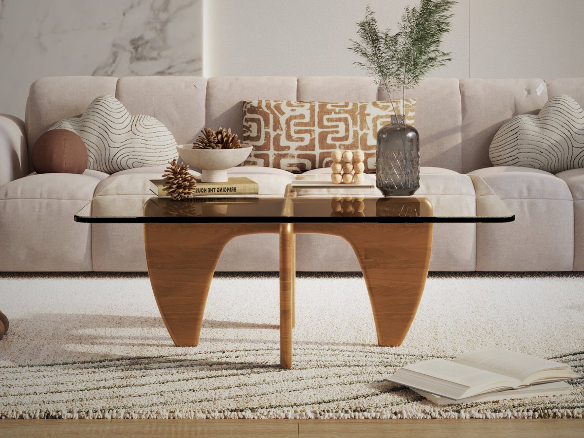 Salontafel Eiken - Hout - Glas - Tafel - Design Tafel - Coffee table