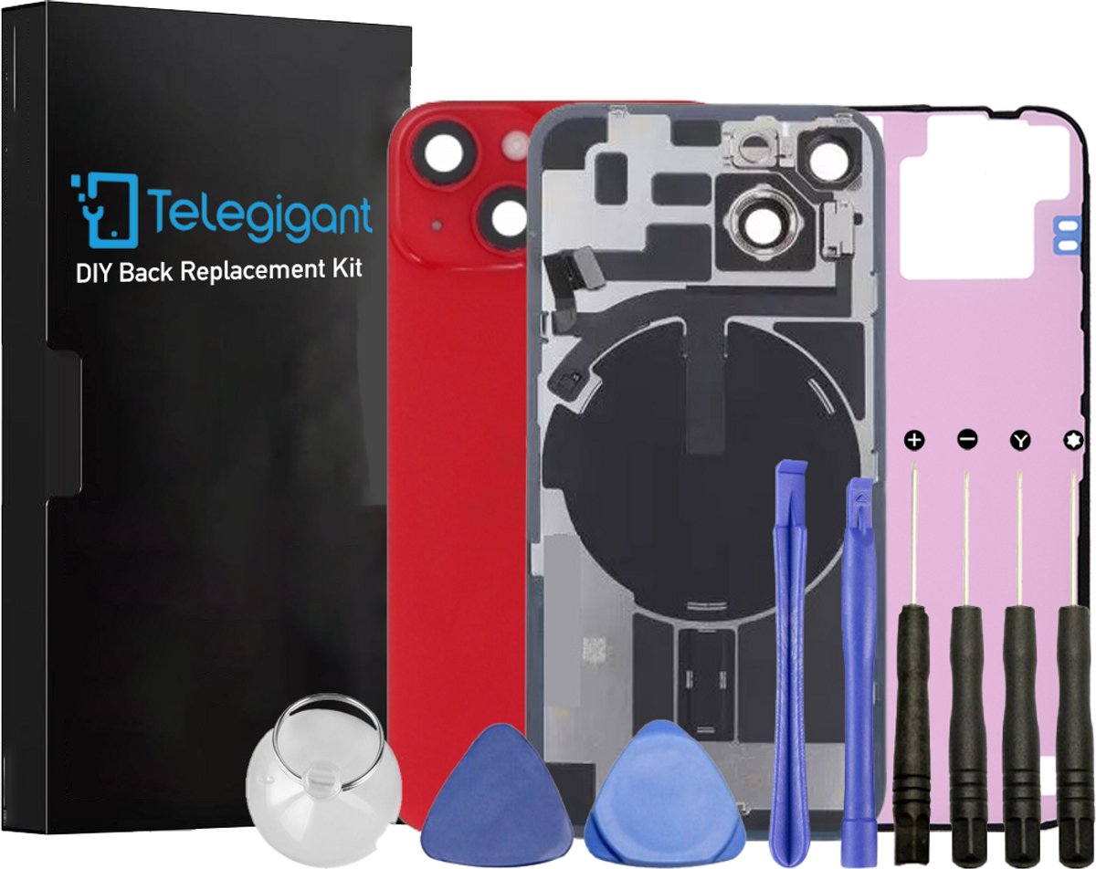 iPhone 14 Plus - Achterkant voor Reparatie - A+ Kwaliteit - met gereedschap en plakstrip - Kleur ROOD - Telegigant.nl