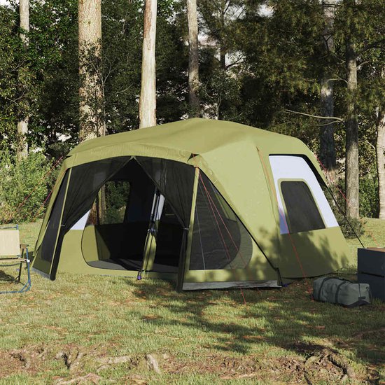 vidaXL - Tent - 10-persoons - waterdicht - snelontgrendeling - groen van Vidaxl — afbeelding 4
