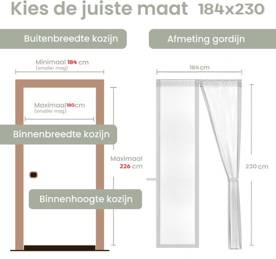O'DADDY® Deurgordijn Deluxe FIBER - Magnetisch Vliegengordijn - Voor Nieuwbouw en Standaard Deuren - Eenvoudige Installatie - Deurhor Wit - 184x230 cm van O'DADDY — afbeelding 2