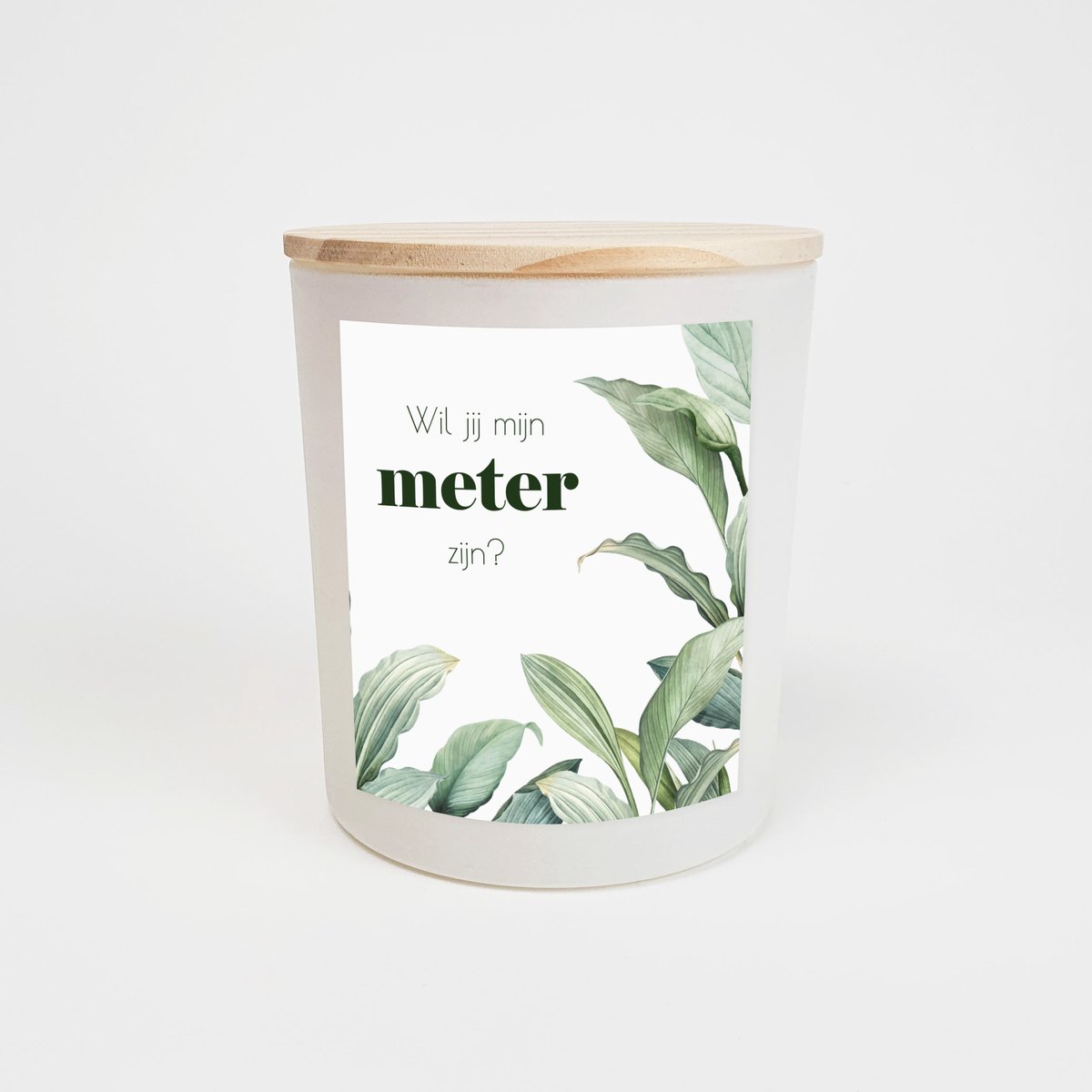 Geurkaars in glas - Meter vragen - Wil jij mijn meter zijn - Geurkaarsen geschenkset - Geurkaars - WIT - Peacelily design