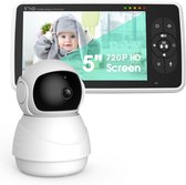 Bol.com DreamSafe® - Babyfoon - Babyfoon met camera - Baby monitor - Op afstand bestuurbaar - Wit - Baby - Video & Audio aanbieding