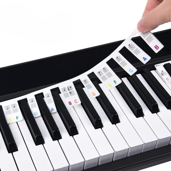 Foto: Siliconen piano stickers afneembaar 88 toetsen keyboard stickers herbruikbaar kleur