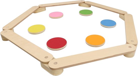 Aufun houten evenwichtsbalk set met stenen