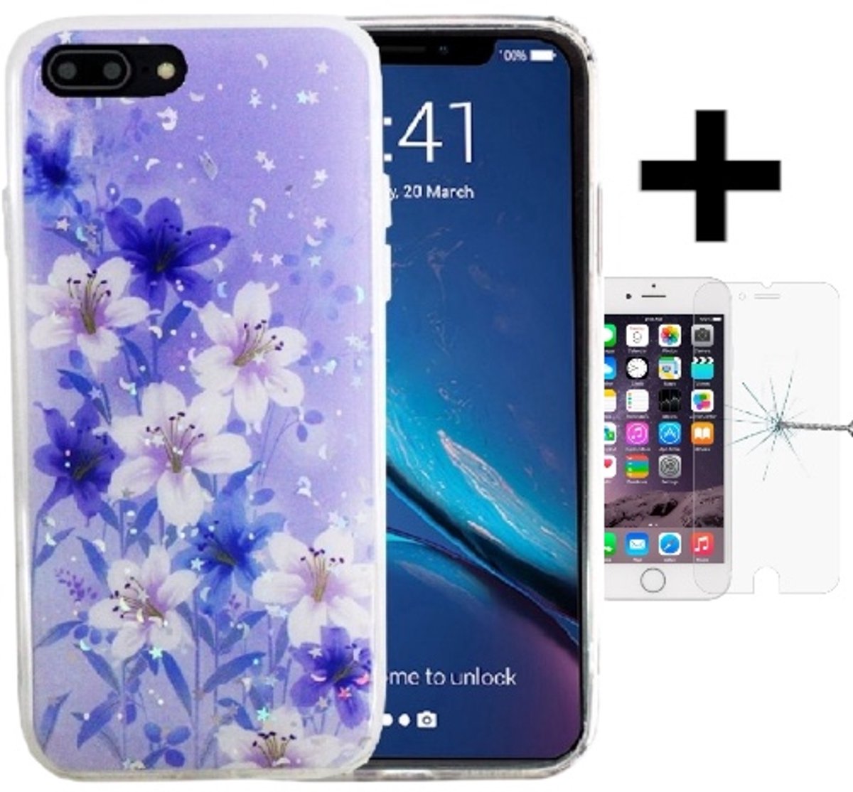 Hoesje Geschikt voor Apple iPhone 7/8 Plus silicone/TPU back cover print (5)