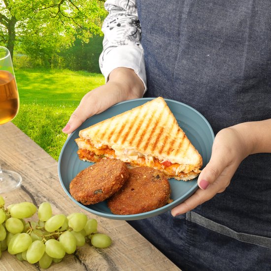 Belle Vous Vaisselle Portable Belle Vous Kit Vaisselle Camping 4 Pièces - Assiette Bol Tasse Couverts Réutilisables Micro-ondes Lave-vaisselle