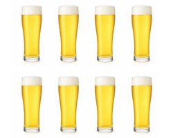 Professionele Bierglazen - (8 Stuks) - 360ml - Bierglas - Bier - Glas - 36cl/0.36L - Pils - Glazen set - Hoogwaardige Kwaliteit - Vaasje - Speciaal Bier - Weizen
