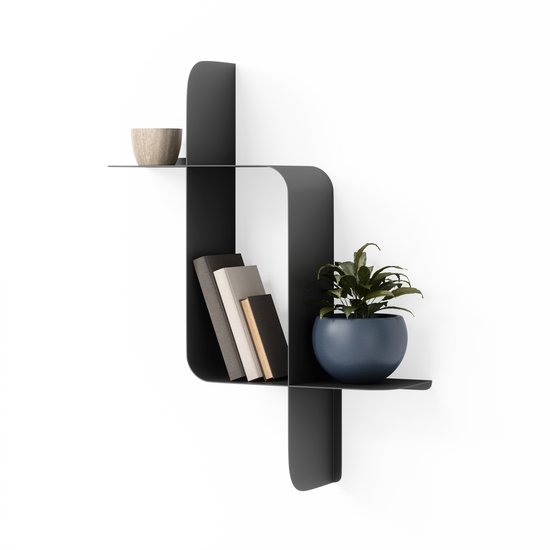 ÉTAGÈRE DE MONTAGE EN MÉTAL, 2PK, BLACK