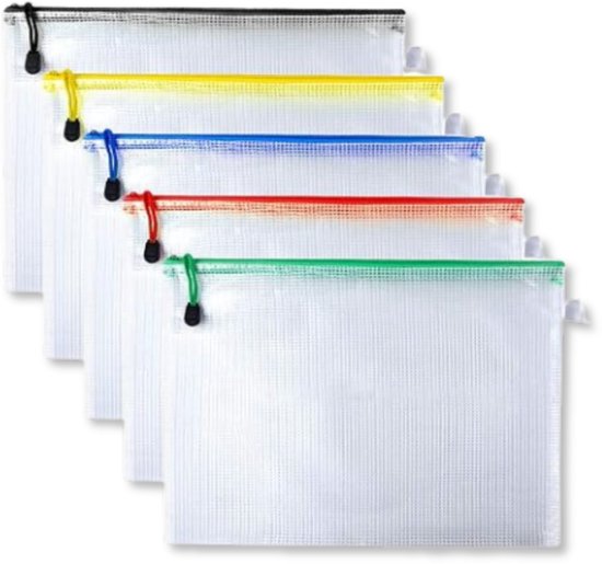 4 pochettes/pochettes à fermeture éclair étanches - 4 couleurs différentes - MÉLANGE ALÉATOIRE