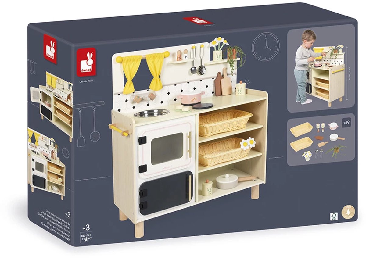 Janod - Shiny Grandma - Grote luxe uitgeruste houten speelkeuken — afbeelding 9