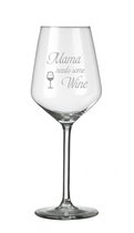 Fête des Mères - Cadeau fête des mères - spécialement pour maman - cadeau unique - cadeau en verre - verre avec gravure - gravure au jet de sable - verre à vin pour maman - vin