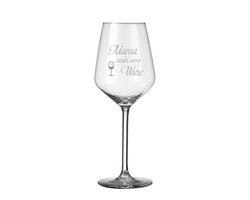 Moederdag - Moederdag cadeau - speciaal voor mama - uniek cadeau - cadeau van glas - glas met gravering - zandstraal gravering - wijnglas voor moeder - wijntje